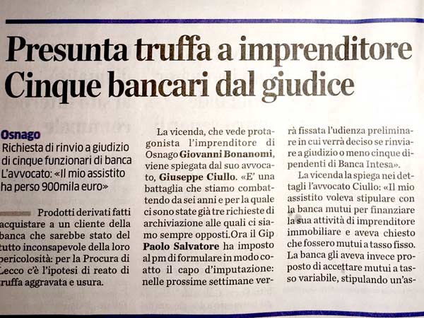 Rassegna stampa Giuseppe Ciullo